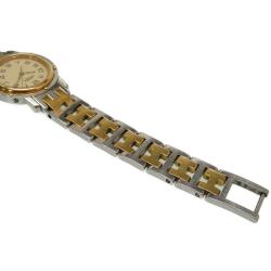 Hermes Gold and Stainless Steel Clipper Quartz Cl 3.240 Analog Women's Wristwatch 24MM