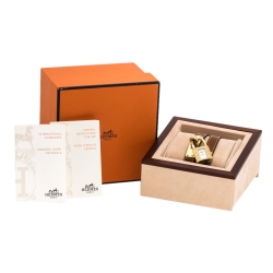 Hermes White Dial Yellow Gold Plated Kelly KE1.201 Women's Wristwatch 20 mm