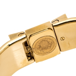 Pre Owned Hermes Gold Plated Stainless Steel Loquet L01.201 Women's Wristwatch 19 mm