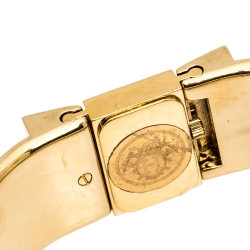 Pre Owned Hermes Gold Plated Stainless Steel Loquet L01.201 Women's Wristwatch 19 mm