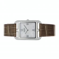 Pre Owned Hermes MOP Diamond Stainless Steel Cape Cod W044215WW00 Women's Wristwatch 29 x 29 MM