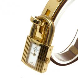 Pre Owned Hermes Kelly SS Leather Womens Wristwatch 20 MM