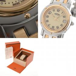 Pre Owned Hermes White Stainless Steel Clipper CL4.220 Quartz Women's Wristwatch 24 mm