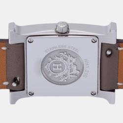 Pre Owned Hermes Silver Stainless Steel Heure H HH1.210 Quartz Women's Wristwatch 21 mm