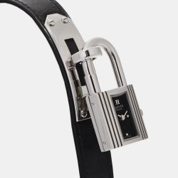 Hermes Black Stainless Steel Kelly Quartz Women's Wristwatch 20 mm