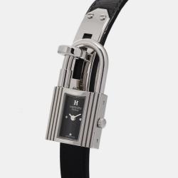 Hermes Black Stainless Steel Kelly Quartz Women's Wristwatch 20 mm
