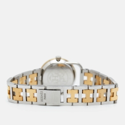 Pre Owned Hermes White Two Tone Stainless Steel Arceau AR3.220 women's Wristwatch 25 mm