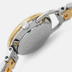 Pre Owned Hermes White Two Tone Stainless Steel Arceau AR3.220 women's Wristwatch 25 mm