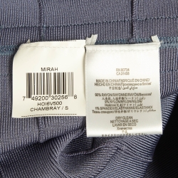 Pre Owned Herve Leger Blue Knit Mirah Bandage Mini Dress S