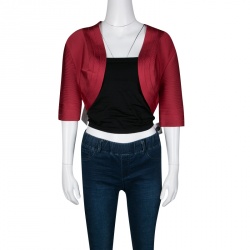 Pre Owned Herve Leger Lipstick Red Brilynn Bolero M