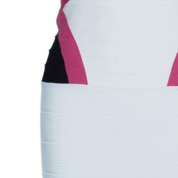 Herve Leger Andie Halterneck Multicolor Bandage Dress M