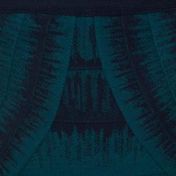 Herve Leger Deep Teal Knit Strapless Lesly Bandage Dress L