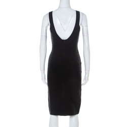 Herve Leger Black Sleeveless Lulu Bandage Dress S
