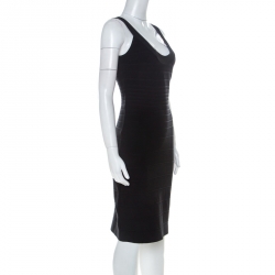 Herve Leger Black Sleeveless Lulu Bandage Dress S
