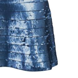 Herve Leger Eclipse Sequin Strapless Flare Dress XS