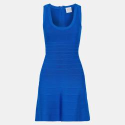 Blue Bandage Knit Mini Dress