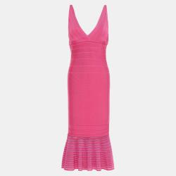 Pink Bandage Knit Midi Dress