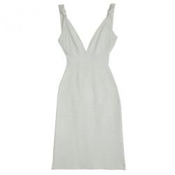 Pre Owned Herve Leger Alabaster Bandage Dress S