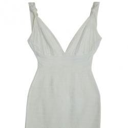 Pre Owned Herve Leger Alabaster Bandage Dress S