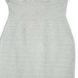 Pre Owned Herve Leger Alabaster Bandage Dress S