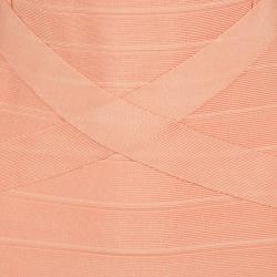 مملوكة مسبقًا فستان هيرفي ليجي باندج بلا أكمام برتقالي فاتح M