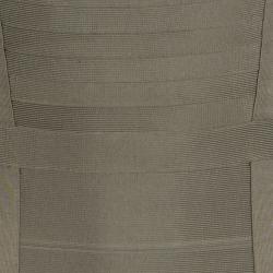 Pre Owned فستان هيرفي ليجي باندج أكمام قصيرة كريستن زيتوني داكن M