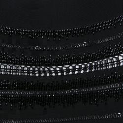 Pre Owned تنورة مستقيمة هيرفي ليغي سوداء مزخرفة XS