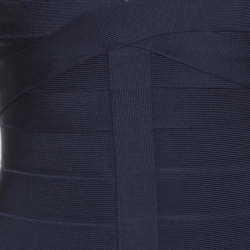 مملوكة مسبقًا فستان بانديدج هيرفي ليغي أليس أزرق كحلي رقبة حرف V مقاس S