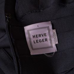 مملوكة مسبقًا فستان بانديدج هيرفي ليغي أليس أزرق كحلي رقبة حرف V مقاس S