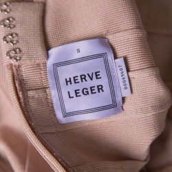 Pre Owned فستان بانديدج هيرفي ليغي وردي بأكتاف مكشوفة S