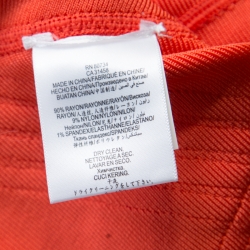 Herve Leger Bright Carotene Sleeveless Flared Dasha Bandage Dress S