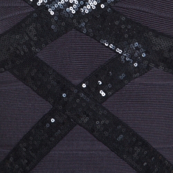 مملوكة مسبقًا فستان بانديدج هيرفي ليجي ديان ترتر رصاصي مزخرف بأكمام قصيرة S