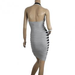 مملوكة مسبقًا Herve Leger Roxanna Halter Neck Dress XS