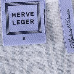 Herve Leger Inna White Print Racerback Tank Top S