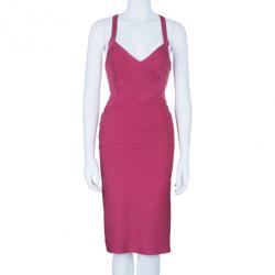 Herve Leger Fuschia Bandage Dress S