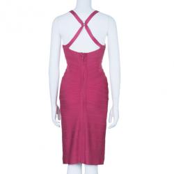 Herve Leger Fuschia Bandage Dress S