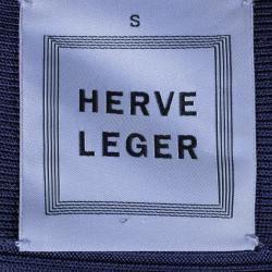 Pre Owned Herve Leger Purple Cut-Out Back Detail Bandage Dress S