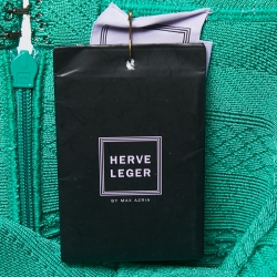 Pre Owned Herve Leger Green Knit Lauren Bodycon Mini Dress S