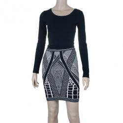 Herve Leger Jacquard Bandage Mini Skirt S