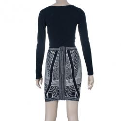 Herve Leger Jacquard Bandage Mini Skirt S