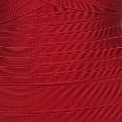 مملوكة مسبقًا Herve Leger Red Bandage Knit Strapless Bodycon Dress S