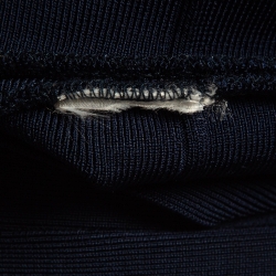 Pre Owned Herve Leger Navy Blue Bandage Knit Sleeveless Mini Dress S