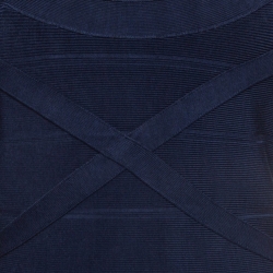 Pre Owned Herve Leger Navy Blue Bandage Knit Sleeveless Mini Dress S