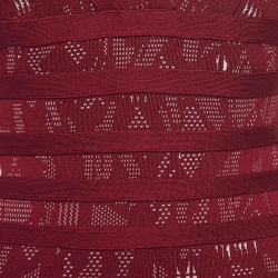مملوكة مسبقًا Herve Leger Burgundy Knit Lace Trim Maxi Dress M