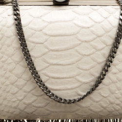 House of Harlow 1960 Off White Python Embossed Leather Jude Clutch