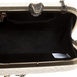 House of Harlow 1960 Off White Python Embossed Leather Jude Clutch