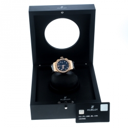 Hublot Black Diamond 18k Rose Gold Big Bang Women's Wristwatch 44MM