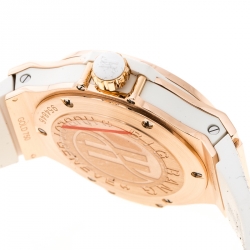 Hublot White 18K Rose Gold Diamonds Big Bang Women's Wristwatch 38 mm