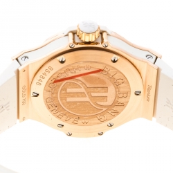 Hublot White 18K Rose Gold Diamonds Big Bang Women's Wristwatch 38 mm