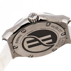 Hublot White Titanium and Stainless Steel Diamond Classic Fushion Women's Wristwatch 33 MM
